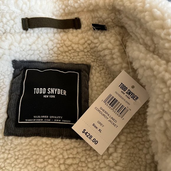 TODD SNYDER ITALIAN SHERPA LINED CORDUROY DYLAN JACKET XL - Picture 4 of 9